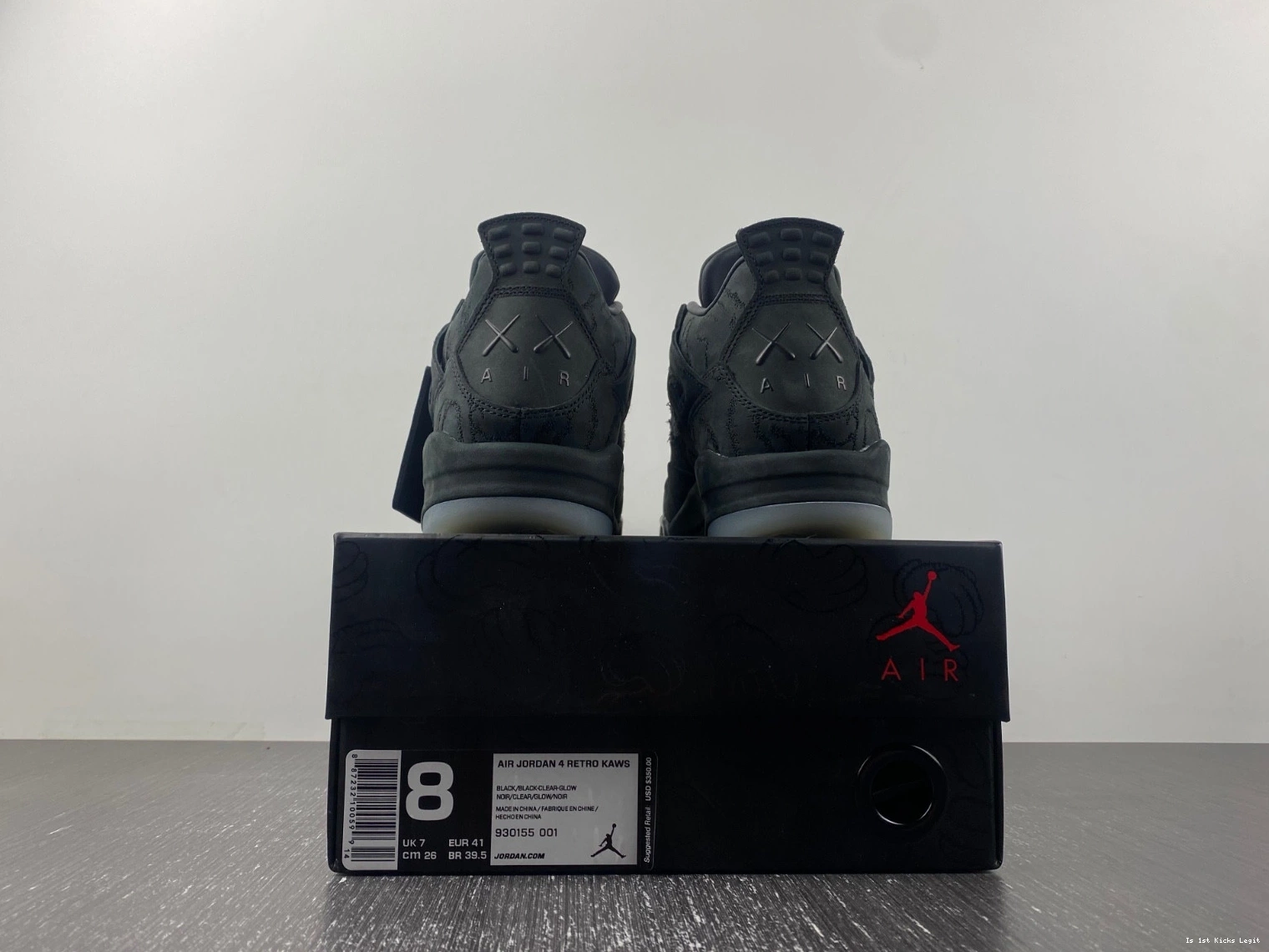 930155 'Black' Retro Air 001 KAWS 4 Jordan x - 0929